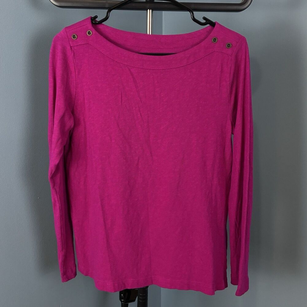 Loft Women’s Fuschia Pink Cotton Top Size Medium